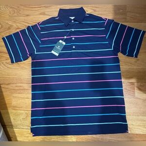 NWT! Donald Ross Golf ⛳️ shirt-Navy Striped Polo